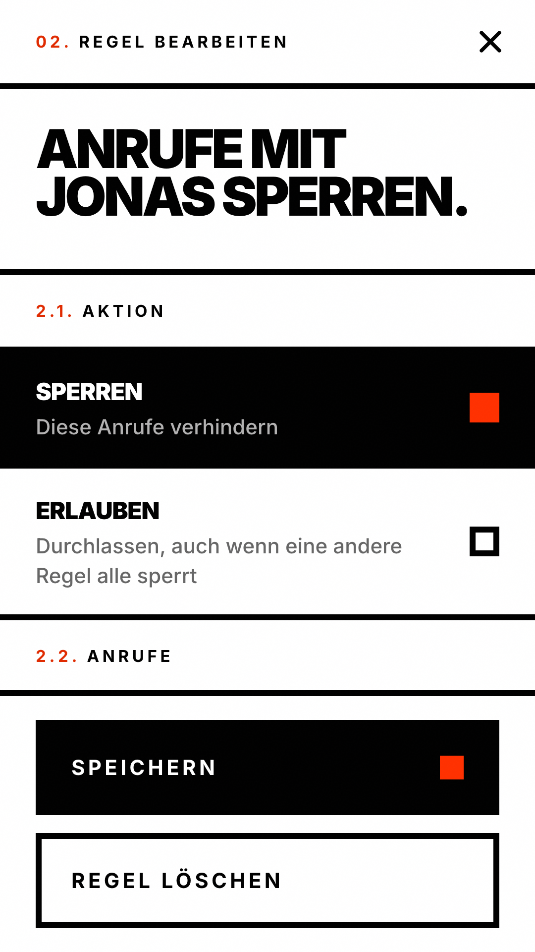 Regel bearbeiten