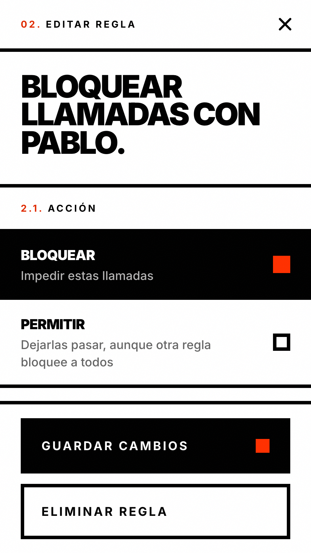 Editar una regla