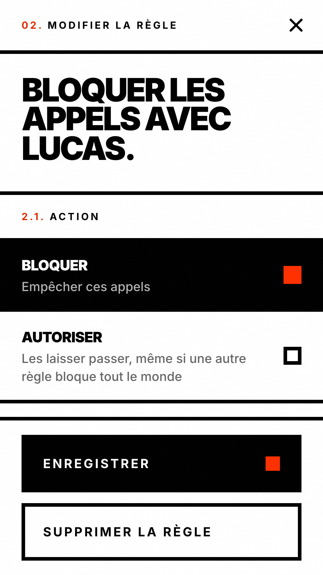 Modification d’une règle